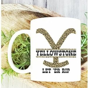 Yellowstone Let 'er RIP Leopard Print Mug